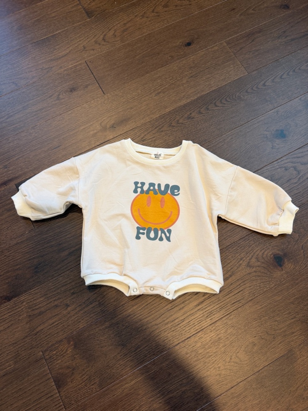 Harlow Mule Have Fun Cream Graphic Romper Sweatshirt Size 6-12 Months - C39-031
